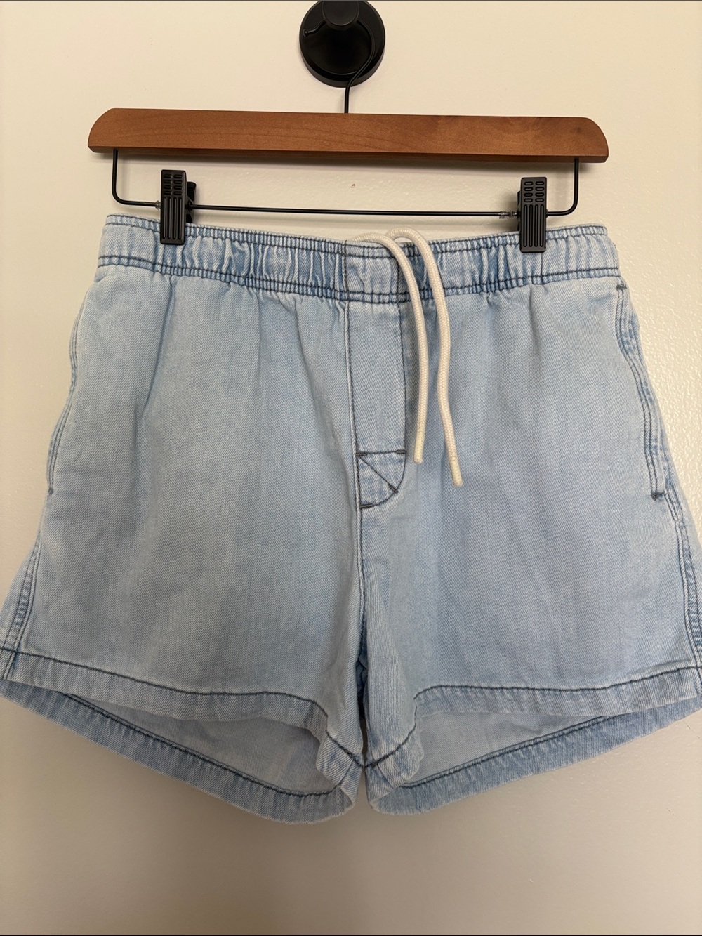 Zara Light Blue Denim Drawstring Shorts